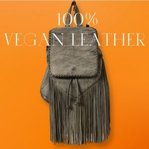 Brand new large Gray Izzy & Ali 100% Vegan leather backpack.
